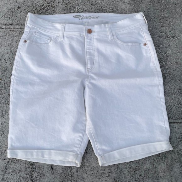Old Navy Women Shorts Sweatheart White Short Size 12 Regular - Picture 1 of 8